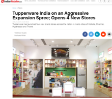 Tupperware India on an Aggressive Expansion Spree; Opens 4 New Stores